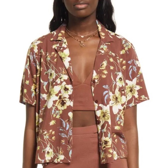 BP. Retro Print Button Up Shirt Romantic Floral ✨Lowest Price✨ - Picture 4 of 4